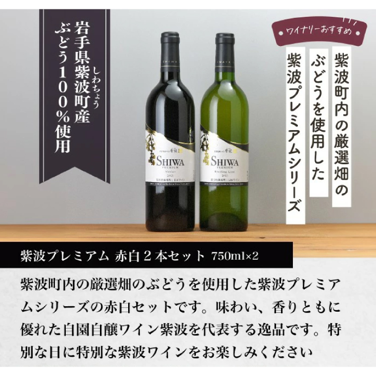 ＼贈り物・ギフトに最適／ 産地限定 ワインぶどう品種使用 自園自醸ワイン紫波 プレミアムワイン2本セット ふるさと納税 紫波町産 テロワール ワイン （AL046-1）