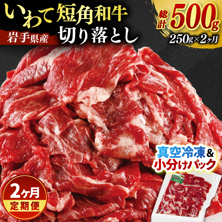 ★先行予約 2月下旬より発送★ ＼2ヶ月連続 定期便／ 切り落とし 赤身 肉 牛肉 いわて 短角和牛 250g (総計 500g) 小分けパック 真空冷凍 | 牛肉 肉 赤身 短角 和牛 国産牛 ブランド牛 切り落し 大容量 牛丼 肉じゃが 煮込み 煮物 小分け 真空パック 数量限定 (AB110) 2回 250g