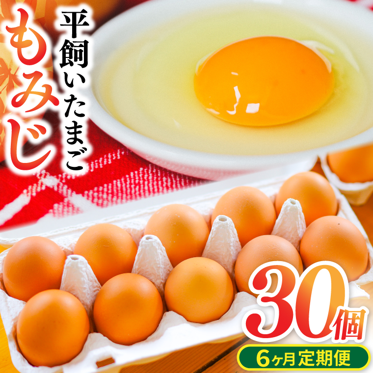 【純国産鶏もみじ】平飼い卵30個入り (破損保証5個含む)【6ヶ月連続お届け】 (AJ025) 定期便 6ヶ月