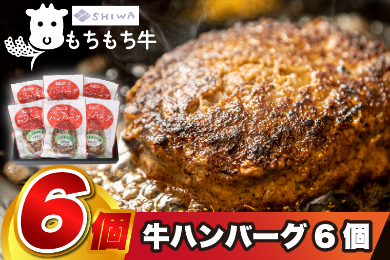 ＼オリジナルソース付きハンバーグ／ 黒毛和種しわ もちもち牛入りハンバーグ 6個入 (AM008)