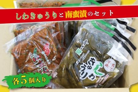 しわきゅうりと南蛮漬の各5個入りセット【青三の漬物】(BF001-3)