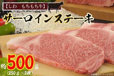 黒毛 ブランド 和牛【しわ　もちもち牛】 サーロイン ステーキ 約500ｇ (250ｇ×2枚) (AM002-1)