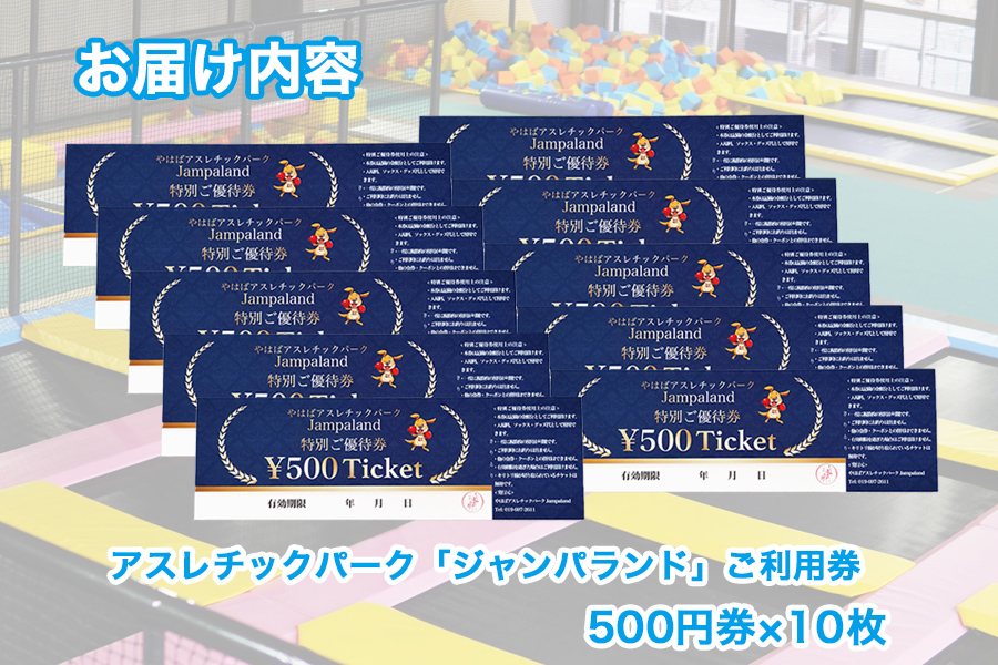 大人から子どもまで本気で遊べる！やはばアスレチックパークjampaland(ジャンパランド)利用券　500円券×10枚