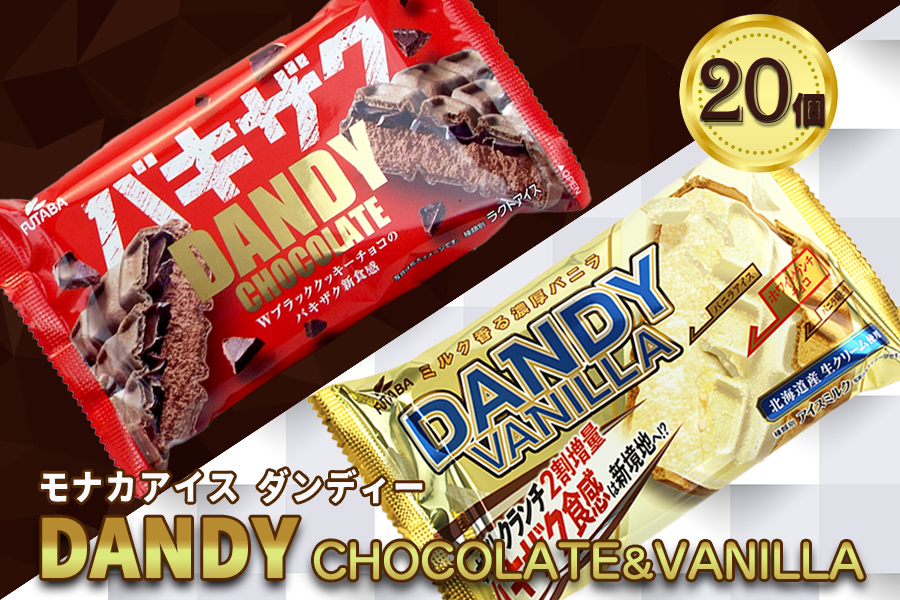 フタバ食品　アイス20個　ダンディーチョコレート＆バニラセット　2種類各10個