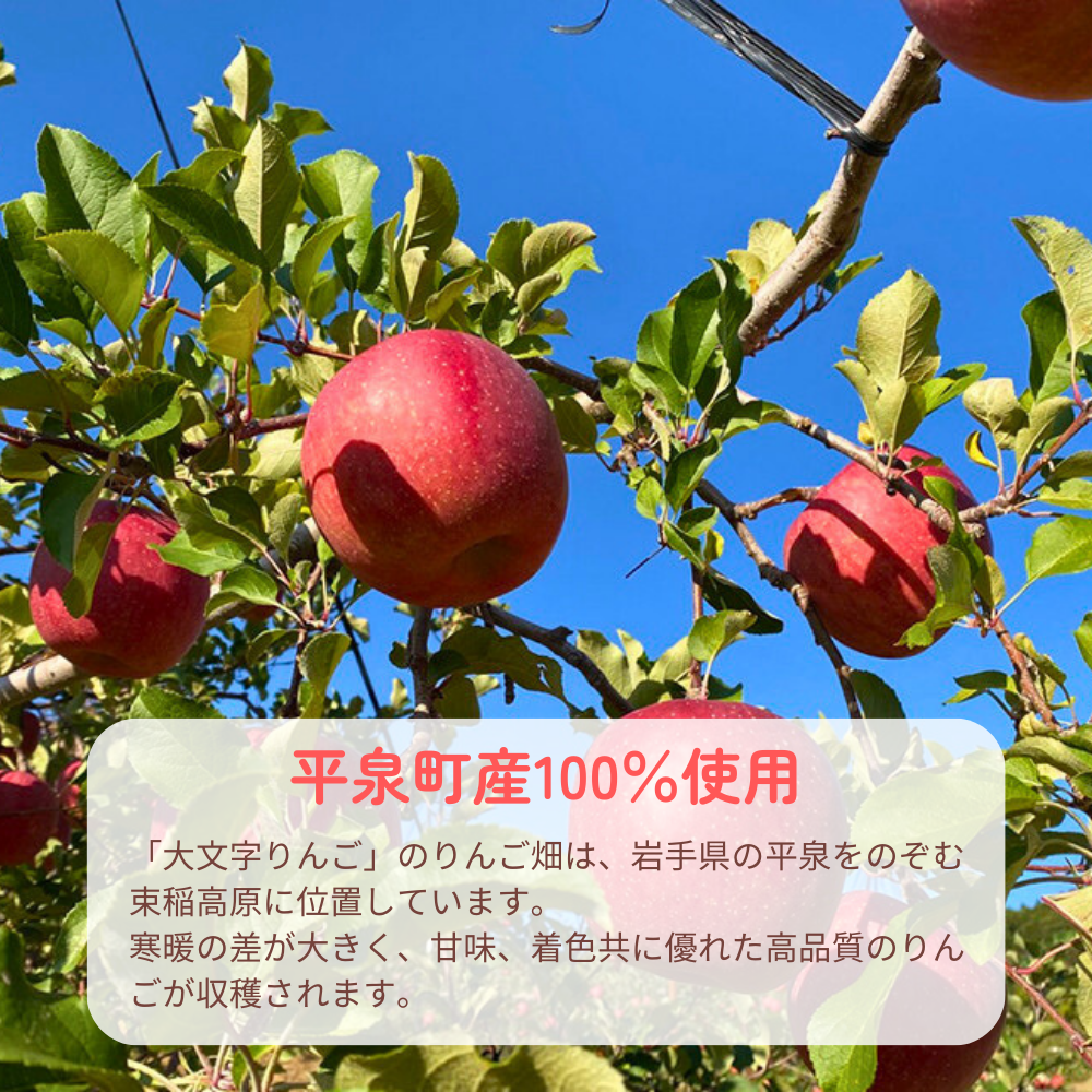 黄金（りんご）ジュース 1,000ml×3本 〈平泉町産 完熟りんご 100％使用〉/ りんご リンゴ りんごジュース リンゴジュース 林檎 果物 くだもの フルーツ 甘い 飲料 果汁飲料 大文字りんご園 【dma100-1lx3B】