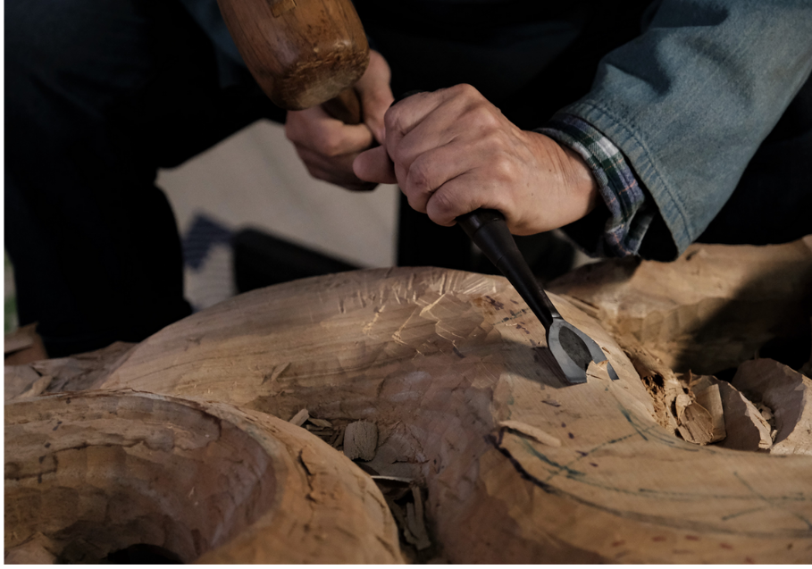 木彫り干支《寅》プレート / 井波彫刻 木彫り 手彫り 木製 欅 けやき 伝統工芸品 置物 オブジェ 美術品 アート 干支 十二支 オリジナル インテリア 雑貨 お正月【kbk930-wall-eto-1A】