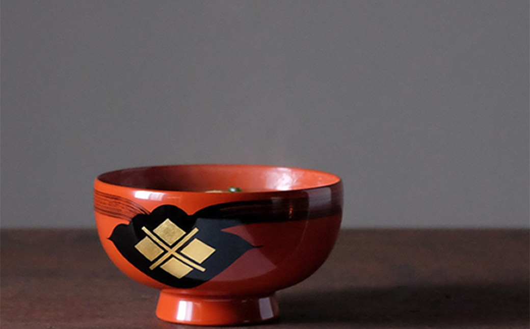 汁椀　花塗り　秀衡一つ雲　1個（朱色） / 漆器 お椀 吸い物椀 おわん 食器 漆椀 漆塗 うるしぬり 手塗り 木製 伝統工芸品 和 お正月 高級 結婚 新築祝い お祝い 贈答 贈り物 プレゼント ギフト 香典返し お返し おもてなし【ocy915-hit-1-rA】