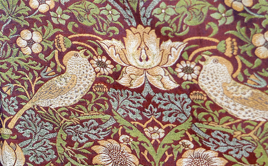 オーダーカーテン　ウィリアムモリス「いちご泥棒　赤」　サイズ：巾190cm×丈240cm / オーダー カーテン 新生活 模様替え インテリア 1枚 レッド おしゃれ シンプル 重厚感【cbi917-berr-r】