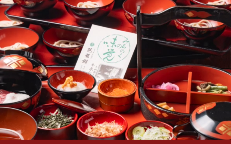 特わんこそば　天ぷら盛り合わせ・フルーツ付 ２名様 岩手県 平泉町 金色堂 世界遺産 中尊寺 毛越寺 東北 駅前芭蕉館 蕎麦 ソバ そば わんこそば【eki911-tsb-2】