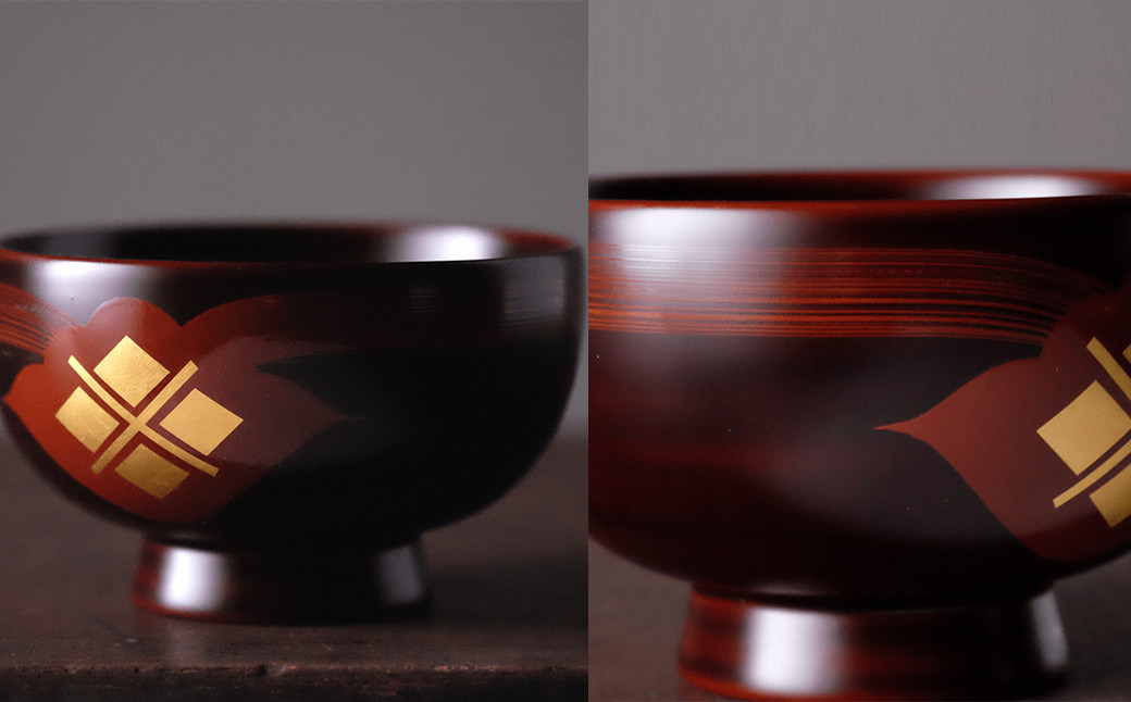 汁椀　花塗り　秀衡一つ雲　2個（黒・溜め） / 漆器 お椀 吸い物椀 おわん 食器 ペア 夫婦椀 漆椀 漆塗 うるしぬり 手塗り 木製 伝統工芸品 和 お正月 高級 結婚 新築祝い お祝い 贈答 贈り物 プレゼント ギフト 香典返し お返し おもてなし【ocy915-hit-2-k-tA】