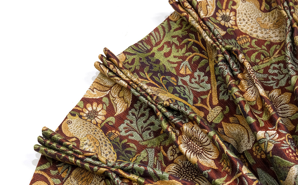 オーダーカーテン　ウィリアムモリス「いちご泥棒　赤」　サイズ：巾190cm×丈240cm / オーダー カーテン 新生活 模様替え インテリア 1枚 レッド おしゃれ シンプル 重厚感【cbi917-berr-r】