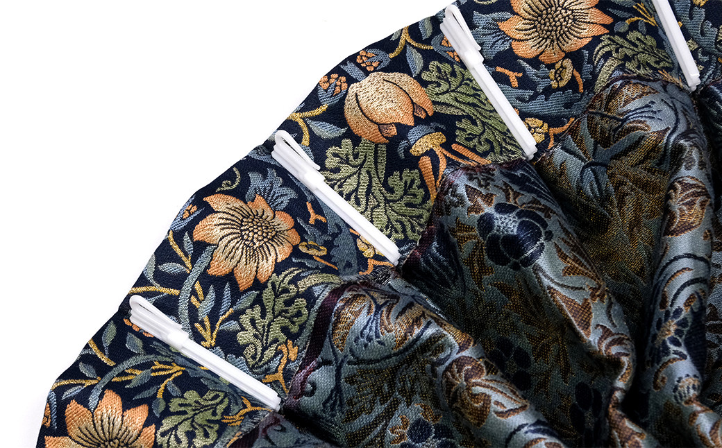 オーダーカーテン　ウィリアムモリス「いちご泥棒　青」　サイズ：巾190cm×丈240cm / オーダー カーテン 新生活 模様替え インテリア 1枚 ブルー おしゃれ シンプル 重厚感【cbi917-berr-c】