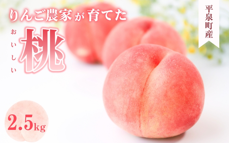 平泉町産 桃 約2.5kg (7～10玉) おどろき / 桃 もも モモ 白桃 フルーツ 甘い 大文字りんご園 2026年8月上旬より順次発送【dma501-od】