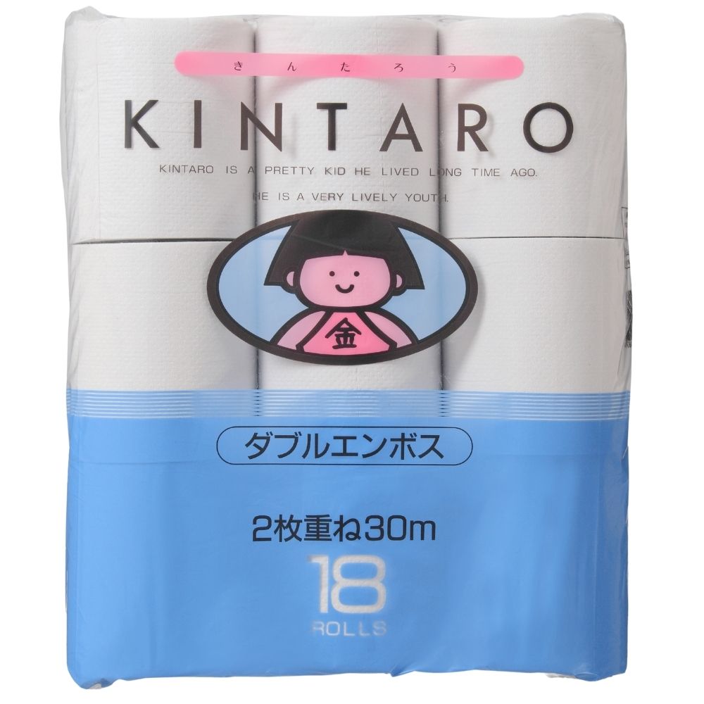 金太郎 トイレットペーパー ダブル 18ロール×6パック（108ロール） / トイレットペーパー エンボス加工 新生活 日用品 消耗品 防災 備蓄 生活用品 再生紙 コスパ やわらか 長持ち 無香料【tkz001】