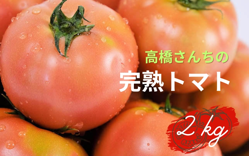 平泉町産 たかはしさんちの完熟トマト 約2kg(M玉サイズ12個) [2024年6月下旬〜9月下旬頃からの発送]/ トマト とまと 完熟 樹上完熟 野菜 やさい ベジタブル 甘い 濃厚 美味しい リコピン[tms401-m-2kg]