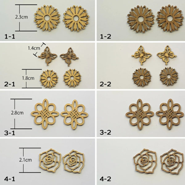 【選べる】木製イヤリング　◇お花のデザインからアマビエまで◇(NRC)