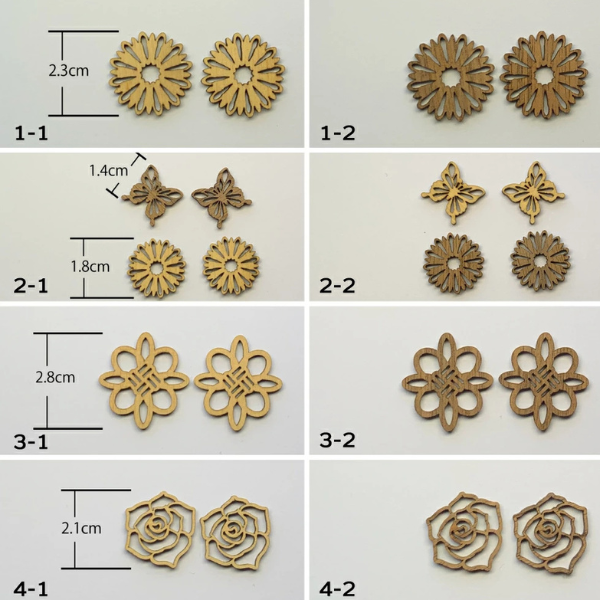 【選べる】木製ピアス（1ペア）◇お花のデザインからアマビエまで◇