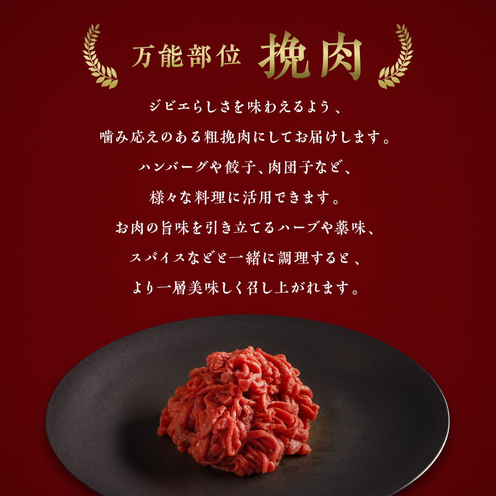 【ジビエ】大槌鹿 粗挽肉 600g【ハンバーグ・餃子・ミートボールに】岩手県産 天然鹿 鹿肉 挽肉 ミンチ ジビエ ヘルシー 低カロリー 冷凍 赤身