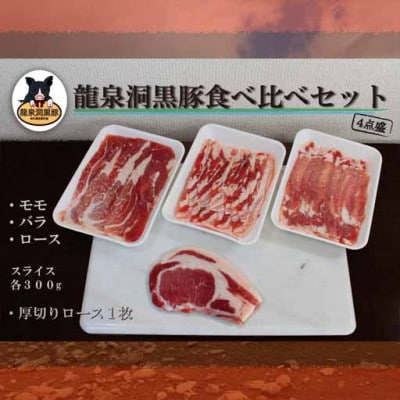 龍泉洞黒豚食べ比べセット4点【配送不可地域：離島】