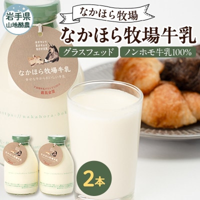 【毎月定期便】なかほら牧場牛乳〔500 ml〕2本セット全3回【配送不可地域：離島】