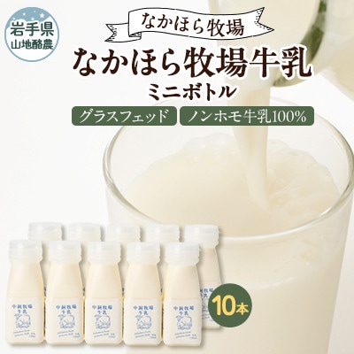 【毎月定期便】なかほら牧場 牛乳ミニボトル 10本全6回【配送不可地域：離島】
