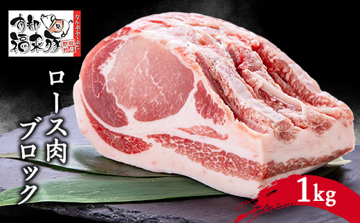 南部福来豚ロース肉　ブロック1kg【配送不可地域：離島】