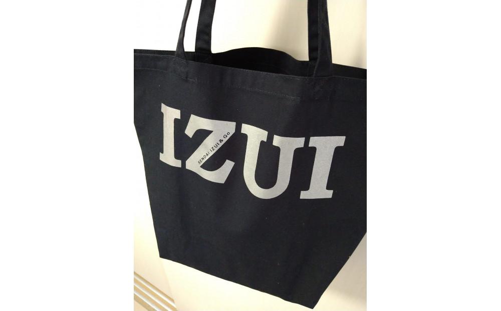 魔法の言葉「いずい」で「もちつもたれつ」IZUI トートバッグ (ブラック)							