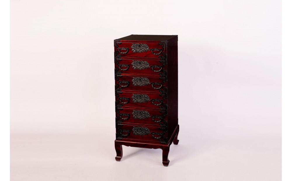 仙台箪笥　六杯抽　木地呂塗【伝統 工芸品 グッドデザイン賞 タンス たんす 和タンス 仙台】