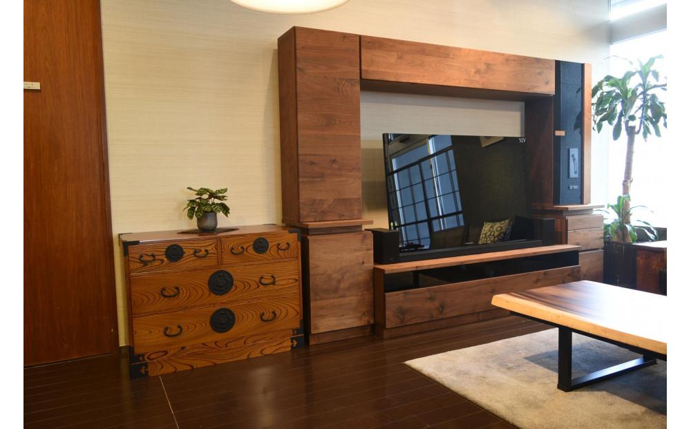 仙台箪笥　整理箪笥S-ロータイプ　拭き漆【伝統 工芸品 タンス たんす 和タンス 仙台】