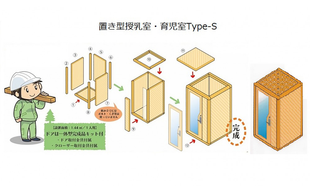 【ふるさと納税】置き型授乳室・育児室Type-S　屋内用 国産 木造 大型 家具 個室 