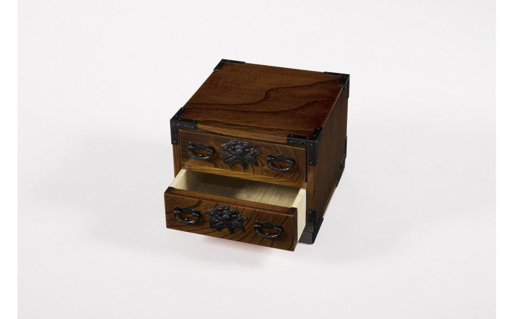 仙台箪笥　二つ抽　拭き漆【伝統 工芸品 グッドデザイン賞 タンス たんす 和タンス 仙台】