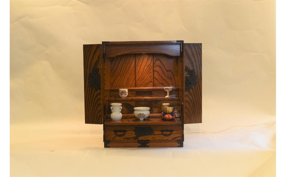 仙台箪笥　仏壇L　拭き漆【伝統 工芸品  手仕事 職人 仙台】