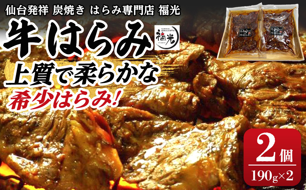 仙台発祥炭焼きはらみ専門店　福光の牛はらみ190g×2個　【お肉 牛肉 上質 希少柔らか お肉 にく 食品 仙台 人気 おすすめ  ギフト】