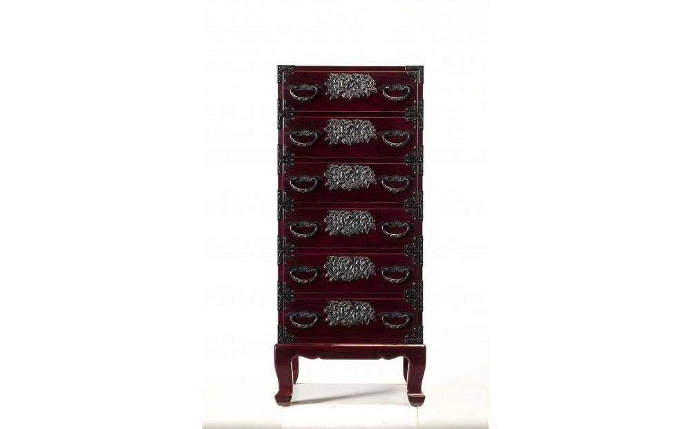 仙台箪笥　六杯抽　木地呂塗【伝統 工芸品 グッドデザイン賞 タンス たんす 和タンス 仙台】