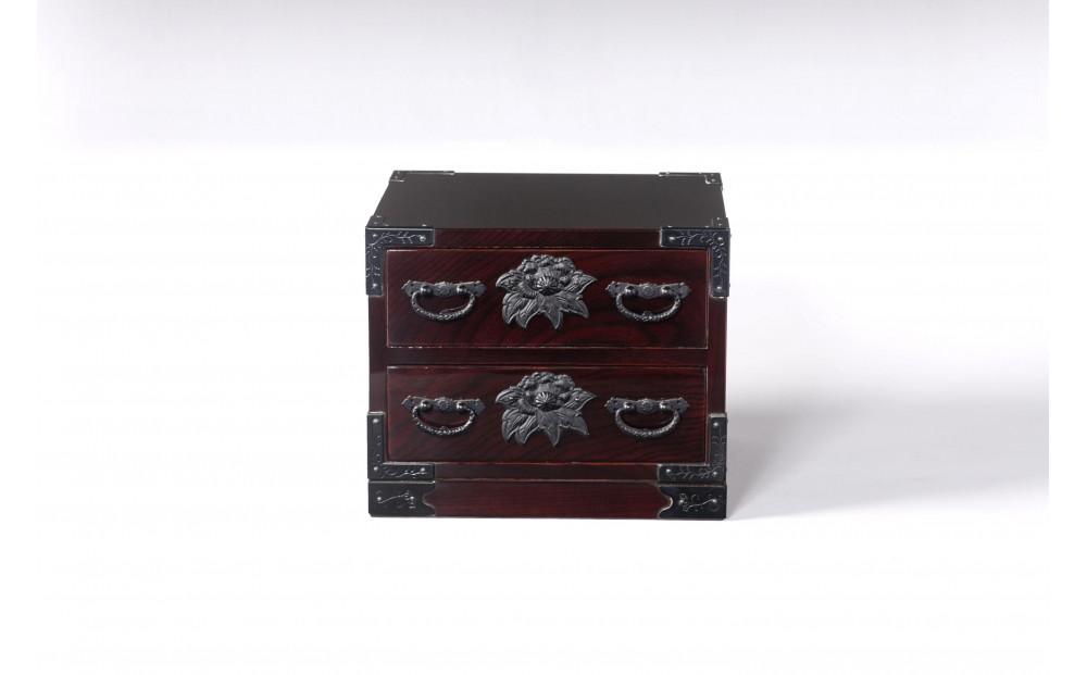 仙台箪笥　二つ抽　木地呂塗【伝統 工芸品 グッドデザイン賞 タンス たんす 和タンス 仙台】