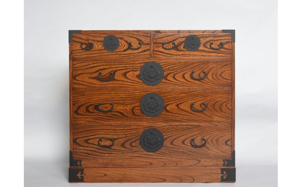 仙台箪笥　整理箪笥S-ハイタイプ　拭き漆【伝統 工芸品  タンス たんす 和タンス 仙台】