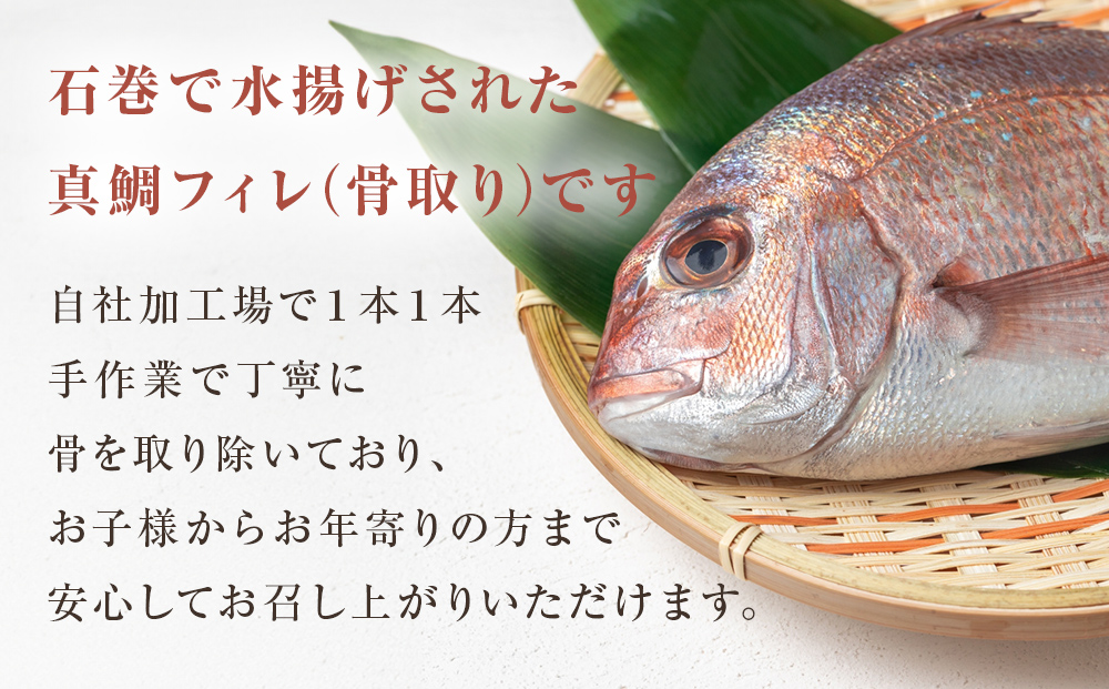 真鯛フィレ（骨取り）３枚 冷凍 味付けなし マダイ 鯛 魚 