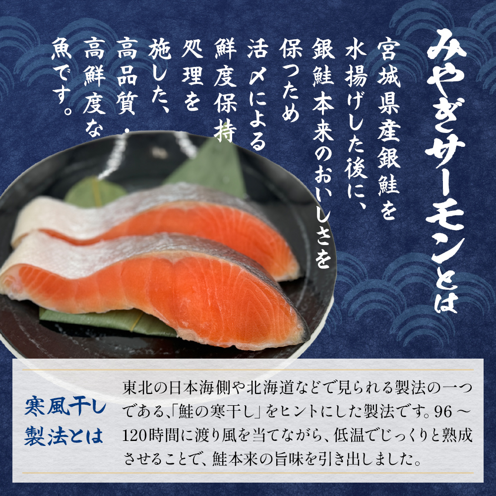 鮭 切り身 みやぎ サーモン 寒風干し 800g×1 宮城県産銀鮭 銀
