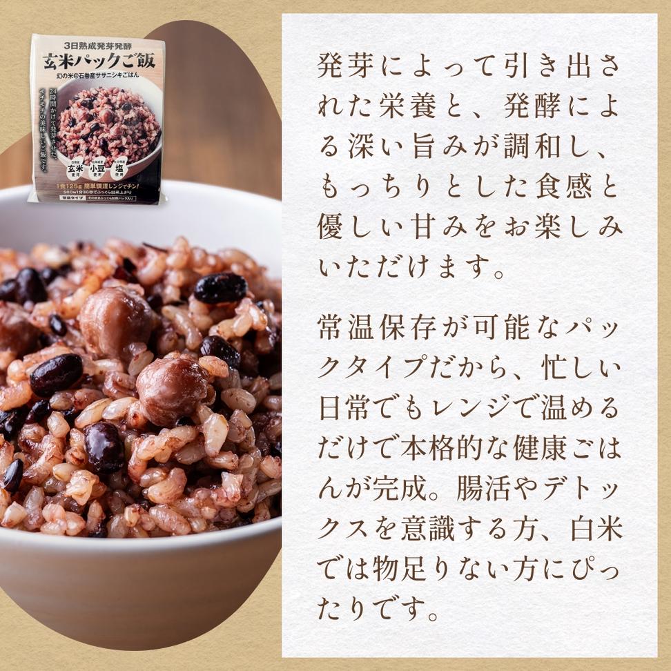 【常温】3日熟成発芽発酵玄米ご飯パック 18食 幻の米@石巻