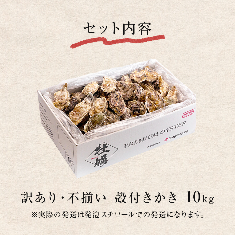 ＜訳あり・不揃い＞ 牡蠣 冷凍 殻付き 牡蠣 10kg 三陸産 不揃