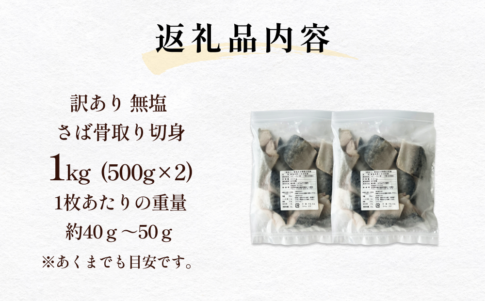 サバ ＜訳あり＞ 無塩 さば 骨取り 切身 1kg さば 鯖 魚 青魚 