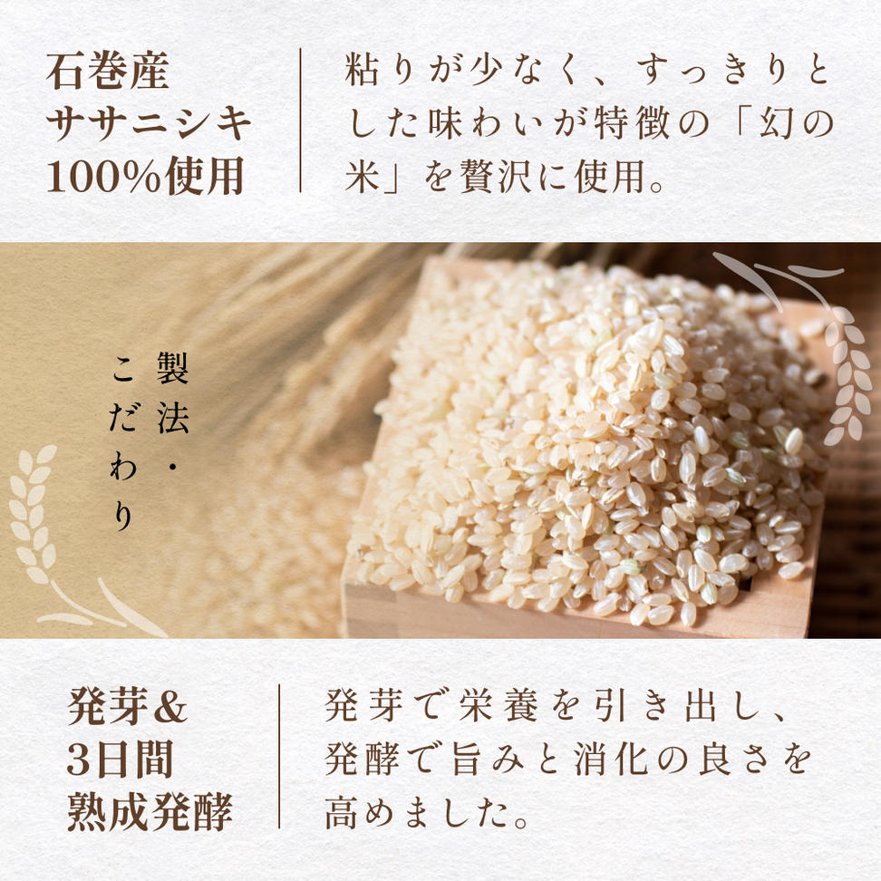【常温】3日熟成発芽発酵玄米ご飯パック 12食 幻の米@石巻