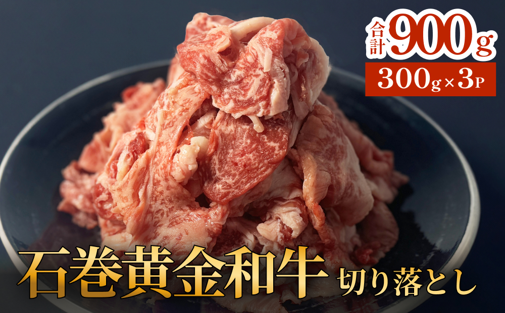 牛肉 石巻 黄金 和牛 切り落とし 300g×3P 赤身 国産 美味しい 