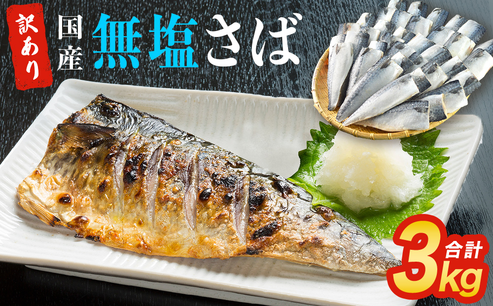 訳あり 無塩サバフィレ3.0kg (30枚前後) 冷凍 さば 鯖 不揃い 