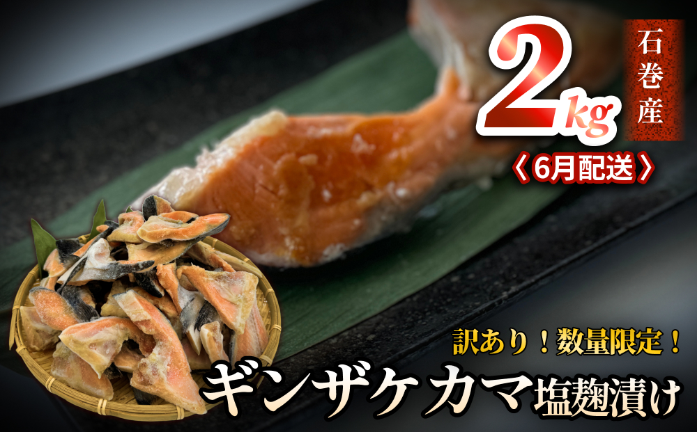 【数量限定】6月配送 訳あり ギンザケ カマ 塩麹漬け 石巻