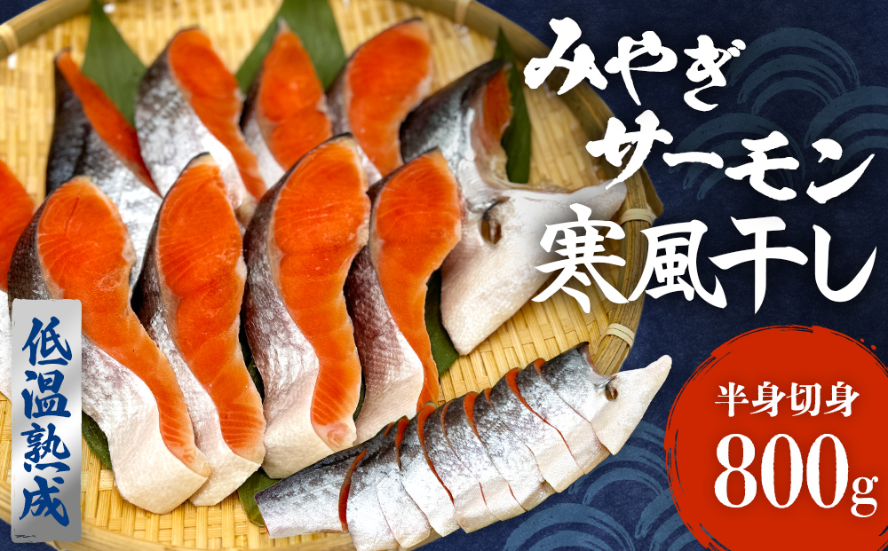 鮭 切り身 みやぎ サーモン 寒風干し 800g×1 宮城県産銀鮭 銀