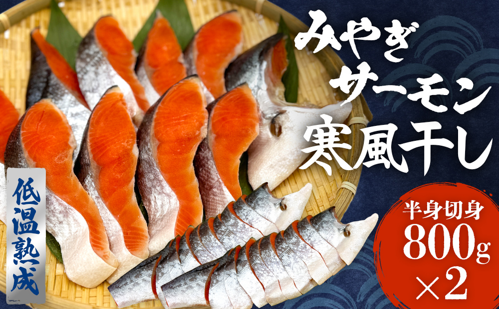 鮭 切り身 みやぎ サーモン 寒風干し 800g×2 宮城県産銀鮭 銀