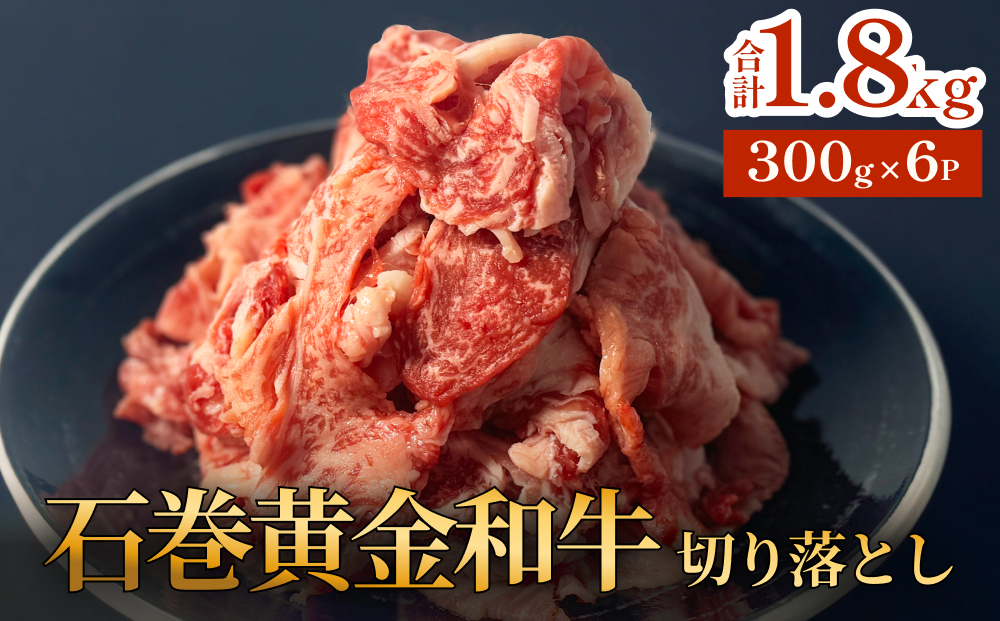 牛肉 石巻 黄金 和牛 切り落とし 300g×6P 赤身 国産 美味しい