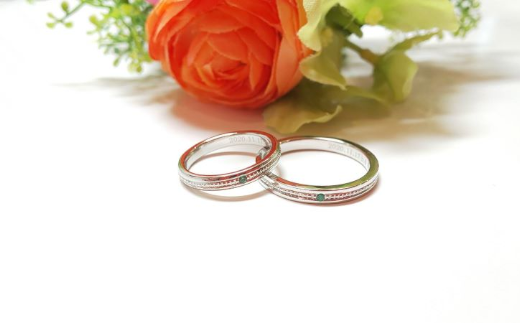 【想いを込めて】シルバー手作り指輪ペア体験チケット　誕生石1石またはダイヤモンド0.01CTサービス　【04203-0558】