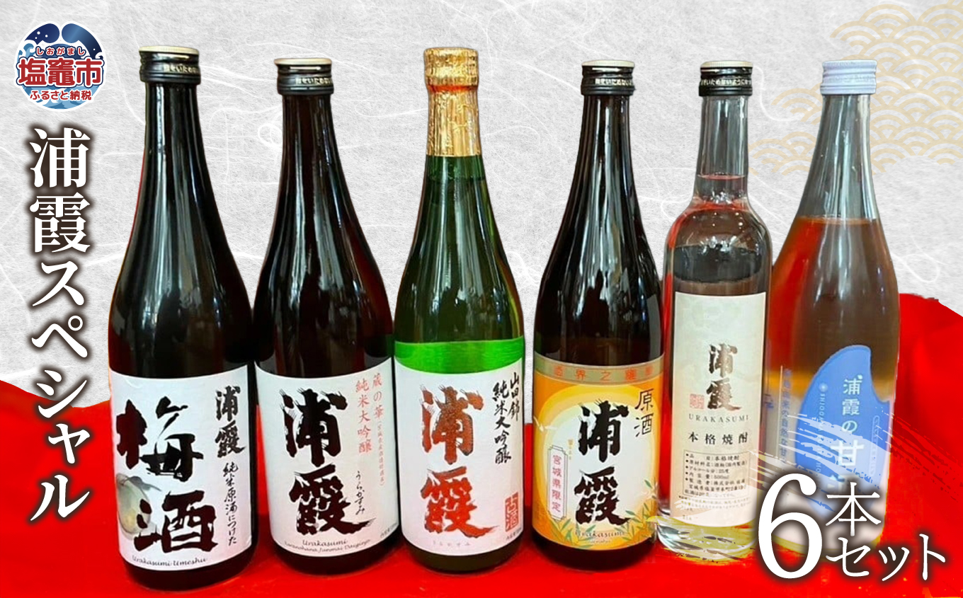 飲み比べ セット ( 焼酎 日本酒 梅酒 甘酒 原酒 山田錦 純米大吟醸 ) 浦霞スペシャル (6本セット) 宮城県 塩竈市 熊久商店 日本酒 kk00010